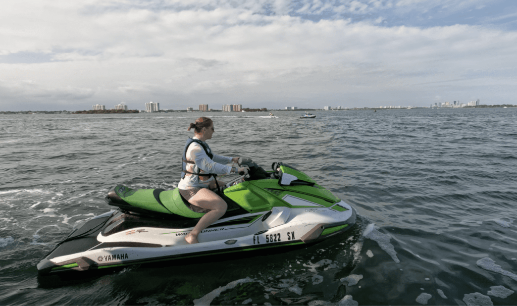 drive jet ski at night